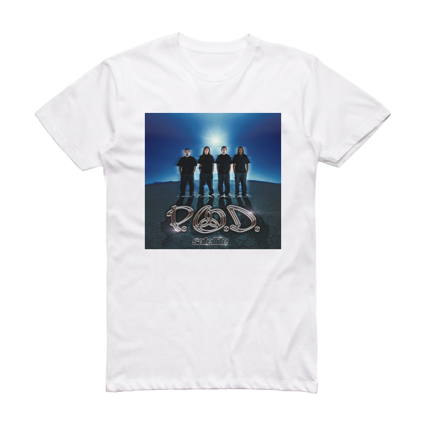 P O D Satellite 1 Album Cover T-Shirt White