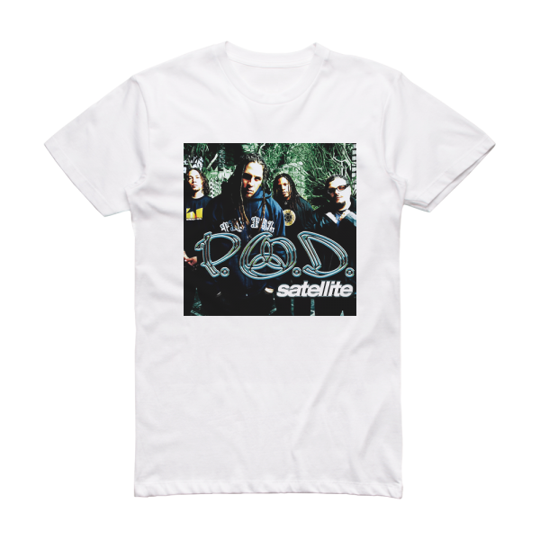 P O D Satellite 2 Album Cover T-Shirt White