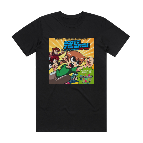 Anamanaguchi Scott Pilgrim Vs The World The Game Album Cover T-Shirt Black