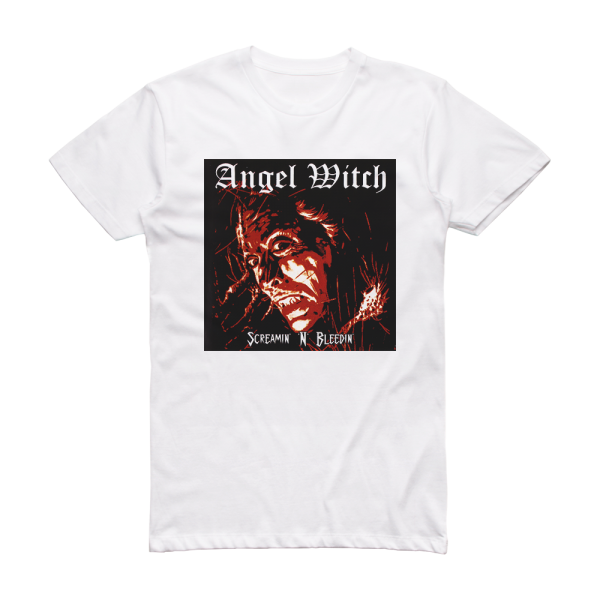 Angel Witch Screamin N Bleedin 1 Album Cover T-Shirt White