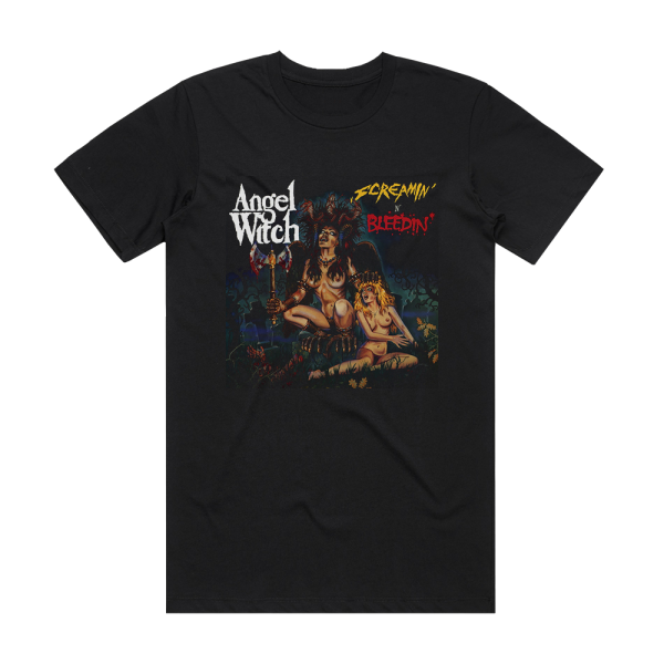 Angel Witch Screamin N Bleedin 2 Album Cover T-Shirt Black