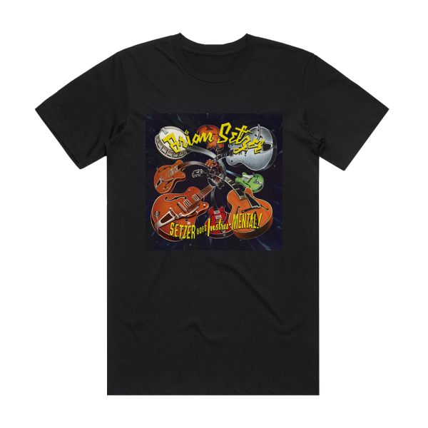 Brian Setzer Setzer Goes Instru Mental Album Cover T-Shirt Black