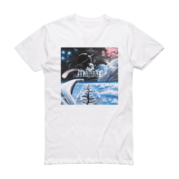 Midnight Odyssey Shards Of Silver Fade Album Cover T-Shirt White