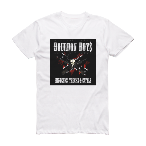 Bourbon Boys Shotguns Trucks Cattle Album Cover T-Shirt White