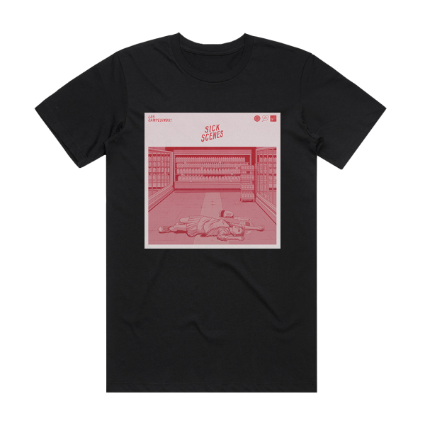 Los Campesinos Sick Scenes Album Cover T-Shirt Black