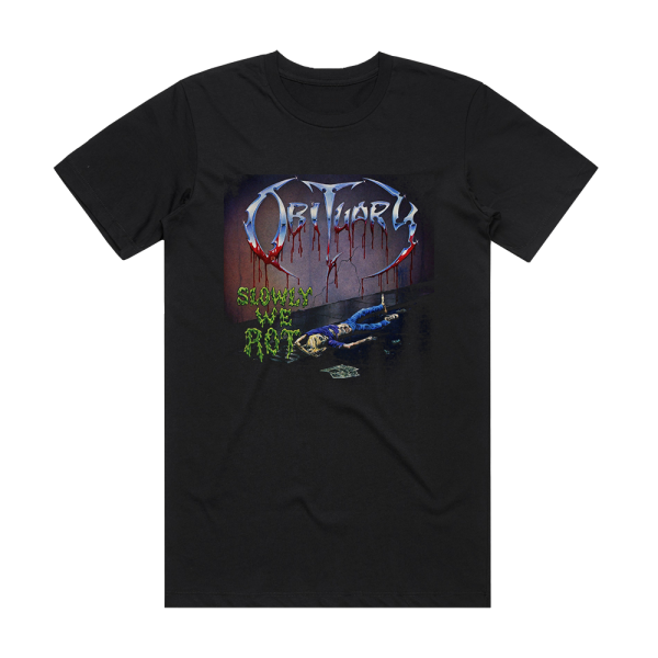 Obituary Slowly We Rot Album Cover T-Shirt Black