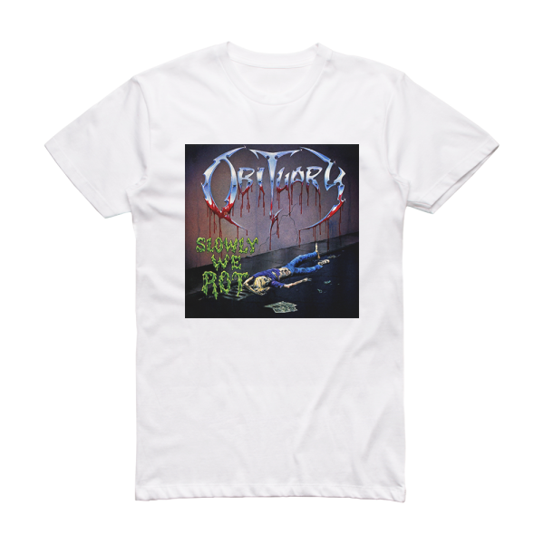 Obituary Slowly We Rot Album Cover T-Shirt White