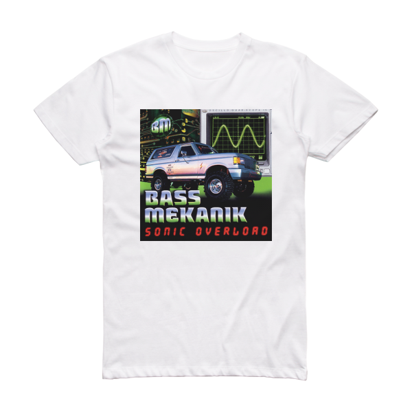 Bass Mekanik Sonic Overload Album Cover T-Shirt White