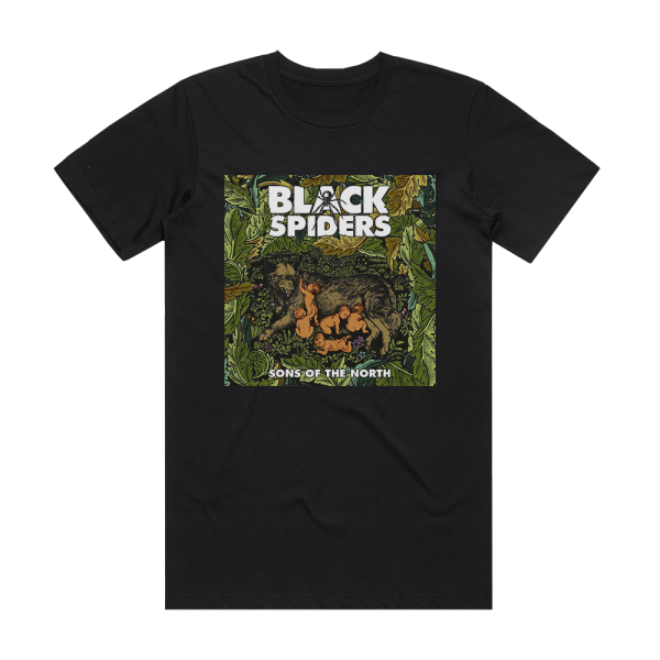 Black Spiders Sons Of The North Album Cover T-Shirt Black