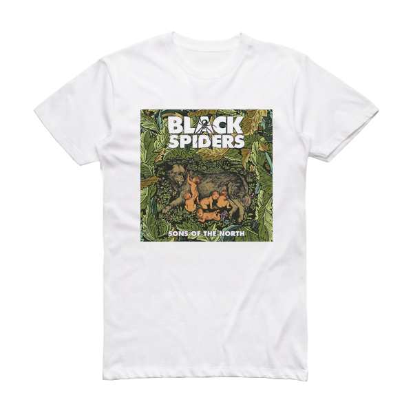 Black Spiders Sons Of The North Album Cover T-Shirt White