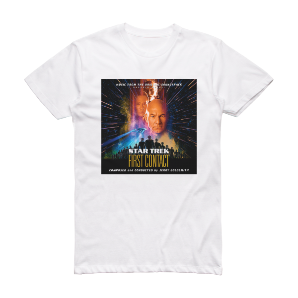 Jerry Goldsmith Star Trek First Contact Album Cover T-Shirt White