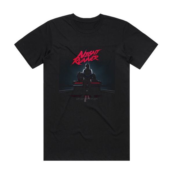 Night Runner Starfighter Album Cover T-Shirt Black