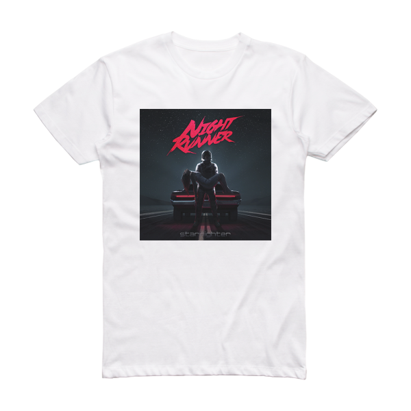Night Runner Starfighter Album Cover T-Shirt White