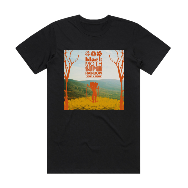 Black Moth Super Rainbow Start A People Album Cover T-Shirt Black