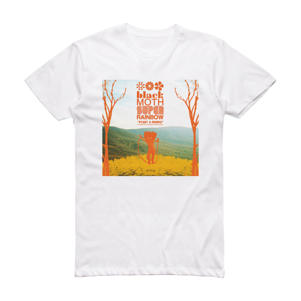 Black Moth Super Rainbow Start A People Album Cover T-Shirt White