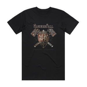 HammerFall Steel Meets Steel  Ten Years Of Glory Album Cover T-Shirt Black