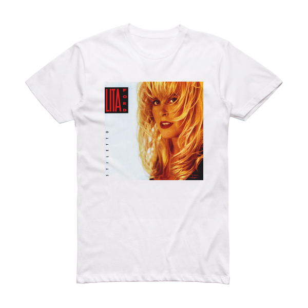 Lita Ford Stiletto Album Cover T-Shirt White