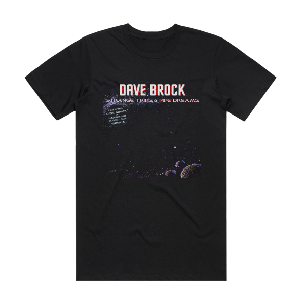 Dave Brock Strange Trips Pipe Dreams Album Cover T-Shirt Black