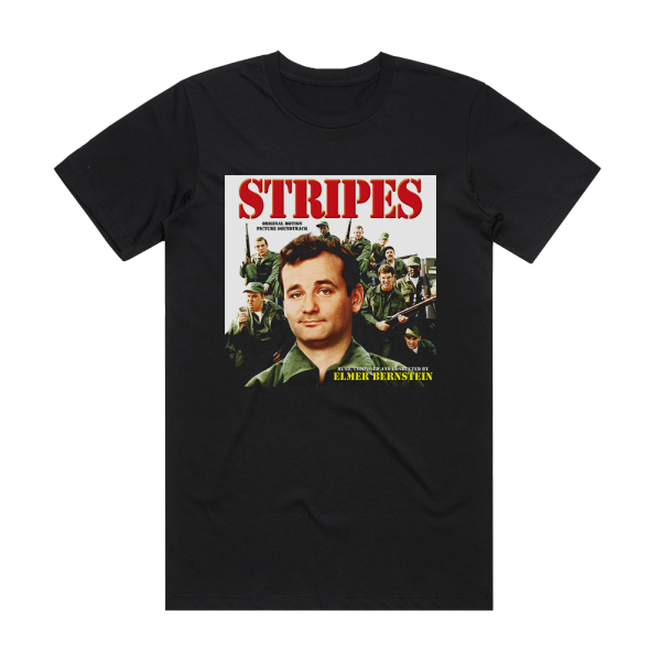 Elmer Bernstein Stripes Album Cover T-Shirt Black