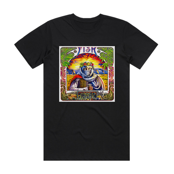 Fish Sunsets On Empire Album Cover T-Shirt Black