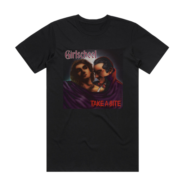 Girlschool Take A Bite Album Cover T-Shirt Black