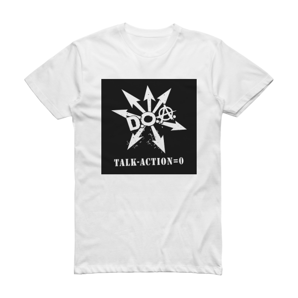 D O A Talk Action0 Album Cover T-Shirt White