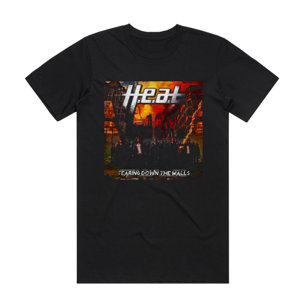 H E A T Tearing Down The Walls Album Cover T-Shirt Black