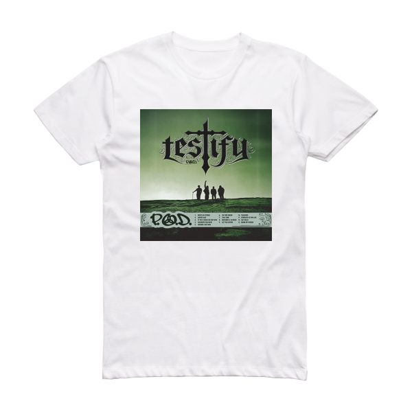 P O D Testify 2 Album Cover T-Shirt White