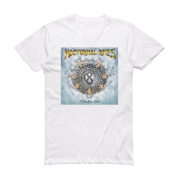 Nocturnal Rites The 8Th Sin Album Cover T-Shirt White