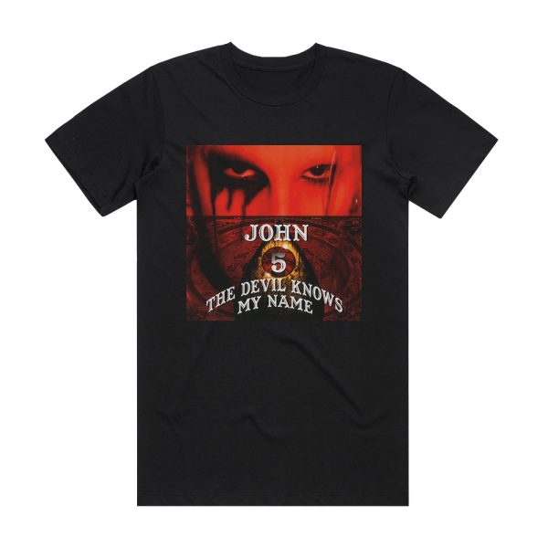 John 5 The Devil Knows My Name Album Cover T-Shirt Black