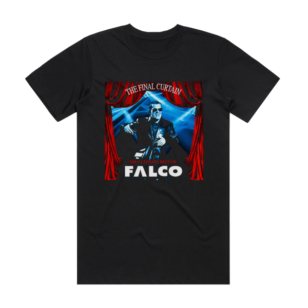 Falco The Final Curtain The Ultimate Best Of Falco Album Cover T-Shirt Black