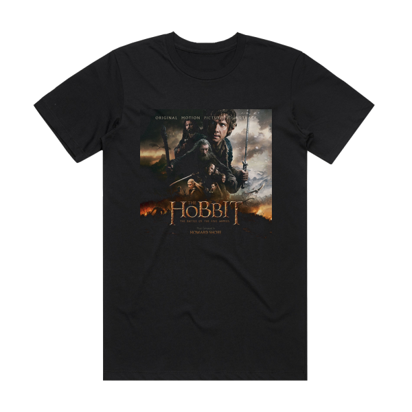 Howard Shore The Hobbit The Battle Of The Five Armies 4 Album Cover T-Shirt Black