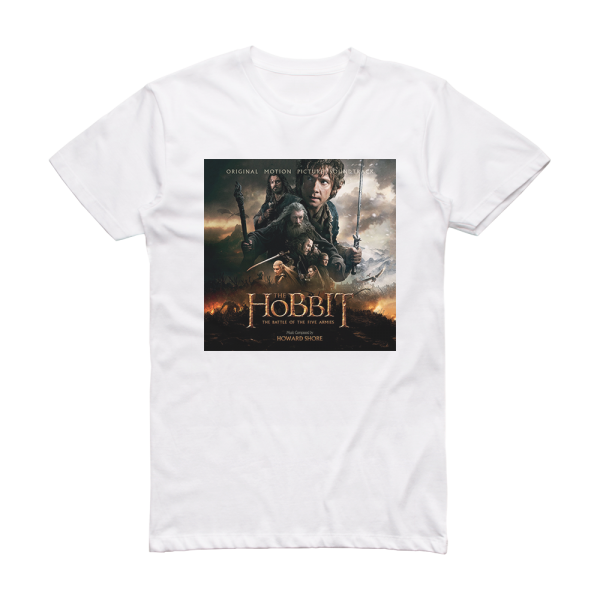 Howard Shore The Hobbit The Battle Of The Five Armies 4 Album Cover T-Shirt White