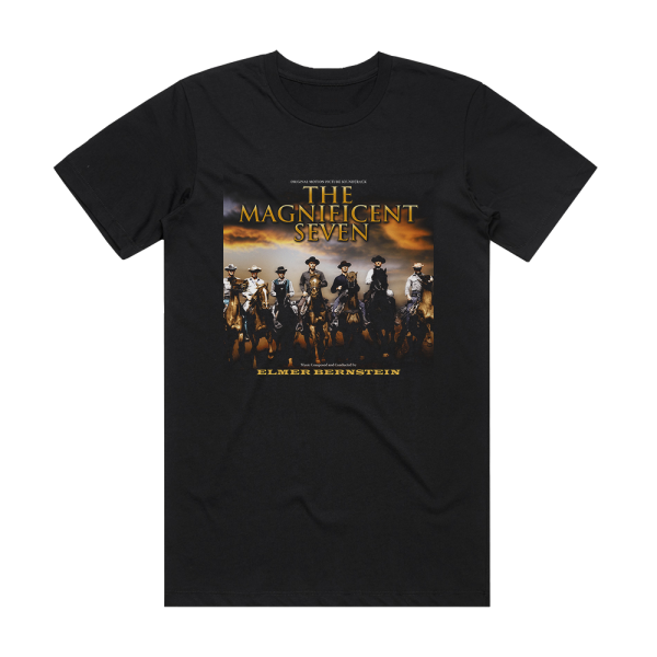 Elmer Bernstein The Magnificent Seven Album Cover T-Shirt Black