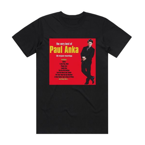 Paul Anka The Very Best Of Paul Anka Album Cover T-Shirt Black