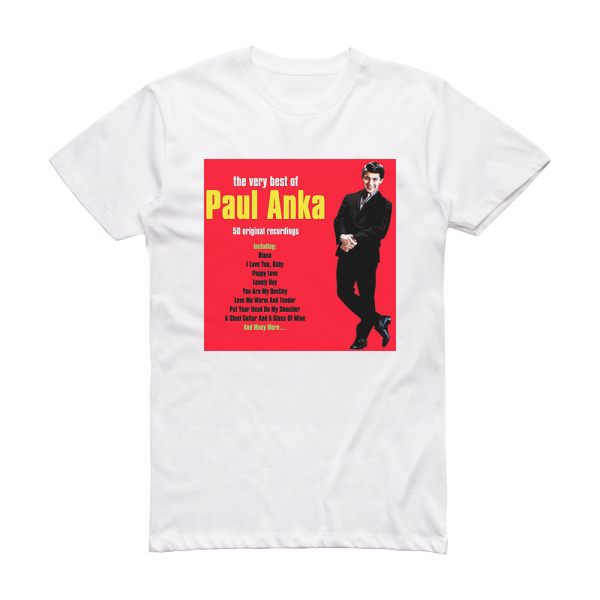 Paul Anka The Very Best Of Paul Anka Album Cover T-Shirt White