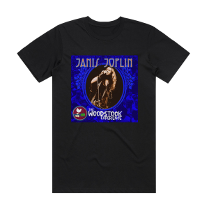 Janis Joplin The Woodstock Experience Album Cover T-Shirt Black