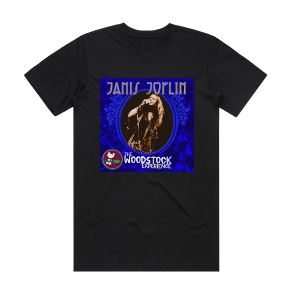 Janis Joplin The Woodstock Experience Album Cover T-Shirt Black