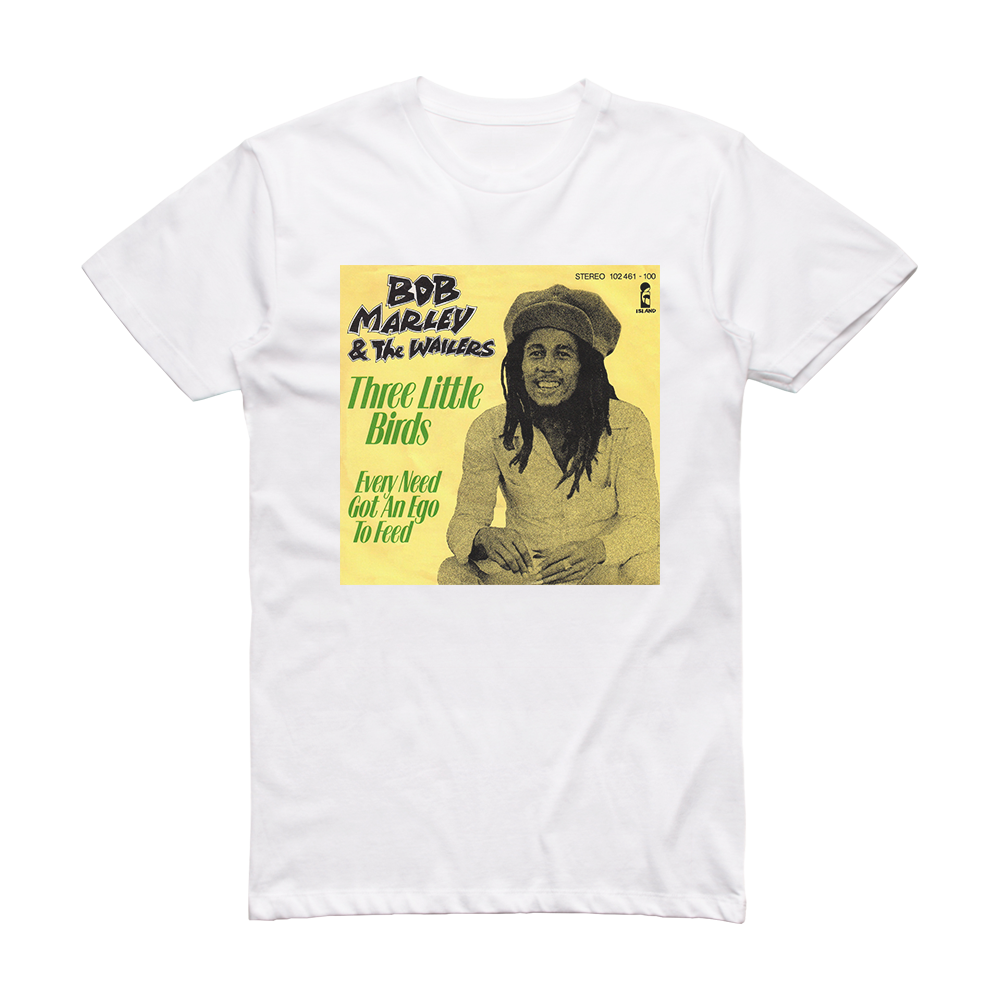 Bob Marley and The Wailers Three Little Birds Album Cover T-Shirt White