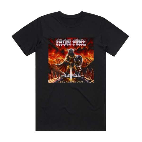 Iron Fire Thunderstorm Album Cover T-Shirt Black