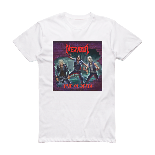 Nervosa Time Of Death Album Cover T-Shirt White