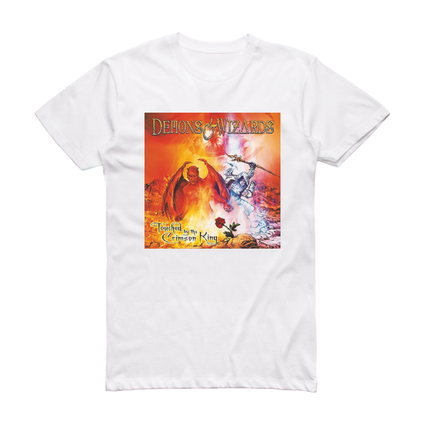 Demons and Wizards Touched By The Crimson King 1 Album Cover T-Shirt White