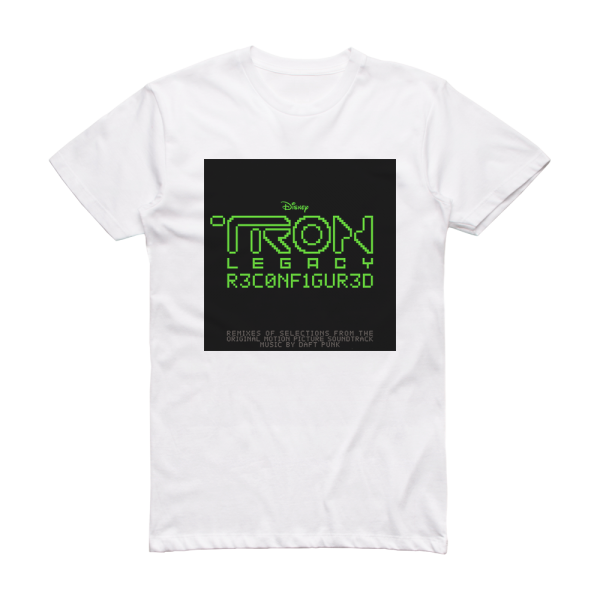 Daft Punk Tron Legacy R3Conf1Gur3D Album Cover T-Shirt White