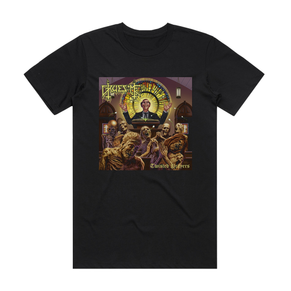 Gruesome Twisted Prayers Album Cover T-Shirt Black