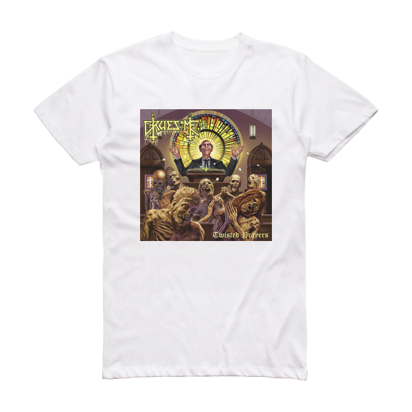 Gruesome Twisted Prayers Album Cover T-Shirt White