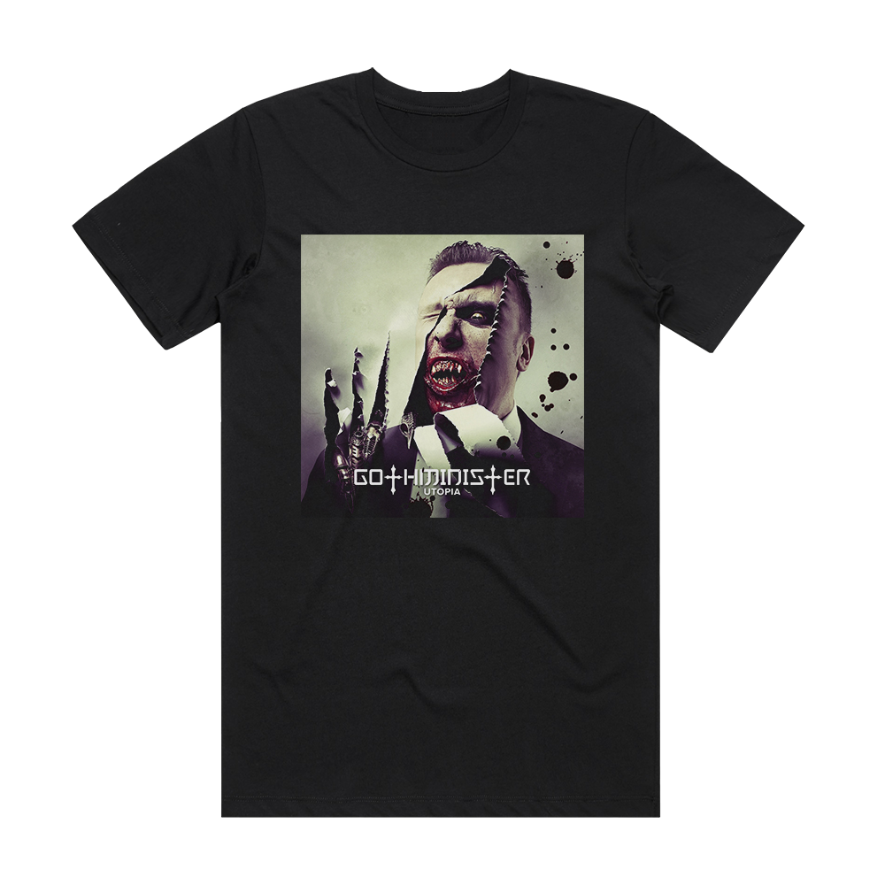 Gothminister Utopia Album Cover T-Shirt Black