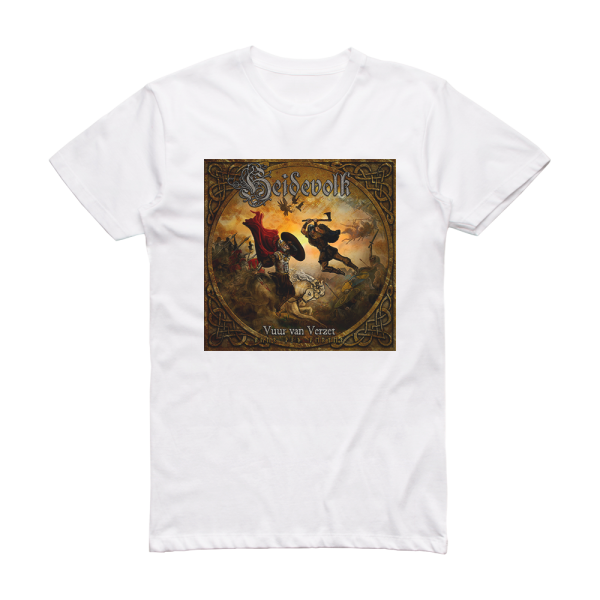 Heidevolk Vuur Van Verzet Album Cover T-Shirt White