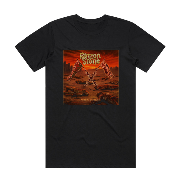 Blazon Stone War Of The Roses Album Cover T-Shirt Black