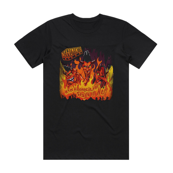 Nekromantix What Happens In Hell Stays In Hell Album Cover T-Shirt Black