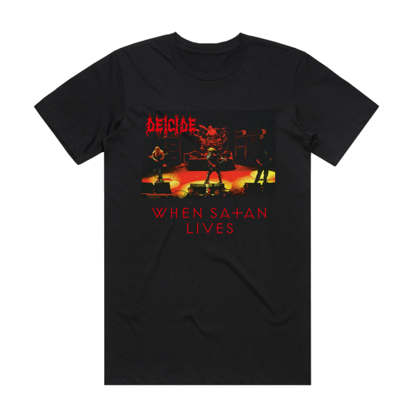 Deicide When Satan Lives Album Cover T-Shirt Black